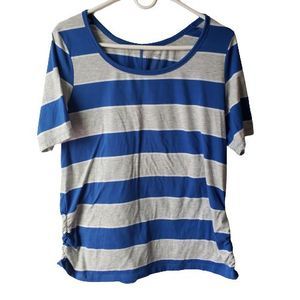 Women's Faded Glory Blue Gray Striped Top Size XL